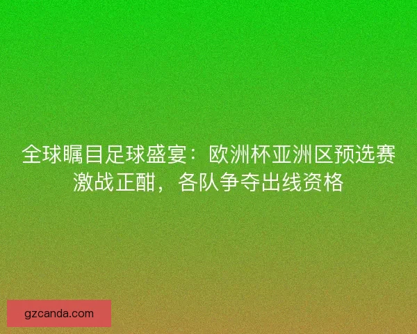 全球瞩目足球盛宴：欧洲杯亚洲区预选赛激战正酣，各队争夺出线资格